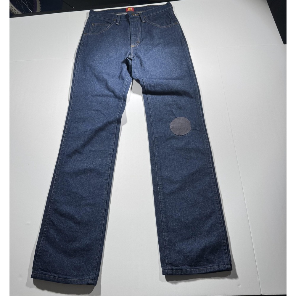 Wrangler Jeans Mens 29x34 Blue Denim Slim Fit 36MWZ Repair Patch Western Style